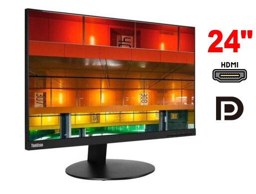 Монитор Lenovo ThinkVision T24i-10 / 24" (1920x1080) IPS / 1x HDMI, 1x DisplayPort,  1xVGA,  4x USB 2.0 / VESA 100x100