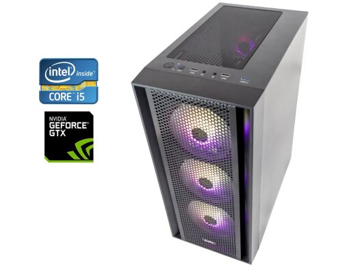 Игровой ПК Aura Tower / Intel Core i5-8400 (6 ядер по 2.8 - 4.0 GHz) / 16 GB DDR4 / 256 GB SSD M.2 + 500 GB HDD / nVidia GeForce GTX 1070 Ti, 8 GB GDDR5, 256-bit / Win 10