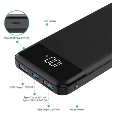 Новый Power Bank Charmast / 10400 mAh / 18W / 5V/3A