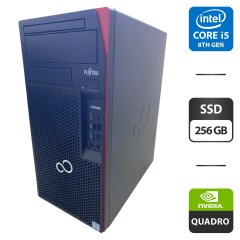 Компьютер Fujitsu Esprimo P758 E85 Tower / Intel Core i5-8400 (6 ядер по 2.8 - 4.0 GHz) / 8 GB DDR4 / 256 GB SSD / nVidia Quadro K1200, 4 GB GDDR5, 128-bit