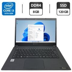 Ультрабук Б-клас Toshiba Dynabook Tecra A40-G / 14" (1366x768) TN / Intel Core i3-10110U (2 (4) ядра по 2.1 - 4.1 GHz) / 8 GB DDR4 / 120 GB SSD / Intel UHD Graphics / WebCam
