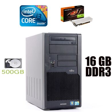 Fujitsu P9900 / Intel Core i3-540 (2(4) ядра по 3.06GHz) / 16GB DDR3 / 500GB HDD / nVidia GeForce GT 1030 2GB GDDR5