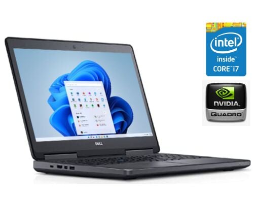 Мобільна робоча станція Dell Precision 7720 / 17.3" (1920x1080) IPS / Intel Core i7-7820HQ (4 (8) ядра по 2.9 - 3.9 GHz) / 16 GB DDR4 / 512 GB SSD / nVidia Quadro P3000, 6 GB GDDR5, 192-bit / Win 10 Pro