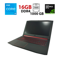 Игровой ноутбук Acer Nitro 5 AN515-51 / 15.6" (1920x1080) IPS / Intel Core i5-7300HQ (4 ядра по 2.5 - 3.5 GHz) / 16 GB DDR4 / 1000 GB SSD / nVidia GeForce GTX 1050 Ti, 4 GB GDDR5, 128-bit / WebCam