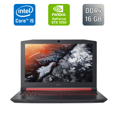 Ігровий ноутбук Б-клас Acer Nitro 5 AN515-53 / 15.6" (1920x1080) IPS / Intel Core i5-8300H (4 (8) ядра по 2.3 - 4.0 GHz) / 16 GB DDR4 / 128 GB SSD + 500 GB HDD / nVidia GeForce GTX 1050, 4 GB GDDR5, 128-bit / WebCam / HDMI