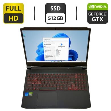 Ігровий ноутбук Acer Nitro 5 AN515-57-56FC / 15.6" (1920x1080) IPS / Intel Core i5-11400H (6 (12) ядер по 2.2 - 4.5&nbsp;GHz) / 16 GB DDR4 / 512 GB SSD / nVidia GeForce GTX 1650, 4 GB GDDR6, 128-bit / WebCam