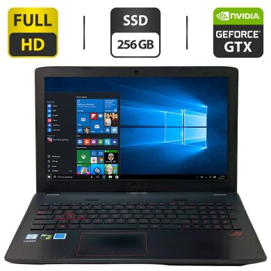 Ігровий ноутбук Б-клас Asus ROG GL552VW / 15.6" (1920x1080) IPS / Intel Core i7-6700HQ (4 (8) ядра по 2.6 - 3.5 GHz) / 16 GB DDR4 / 256 GB SSD / nVidia GeForce GTX 960M, 2 GB GDDR5, 128-bit / WebCam / Windows 10 Pro