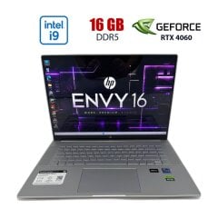 Игровой ноутбук Б-класс HP Envy 16-h1023dx / 16" (2560x1600) IPS / Intel Core i9-13900H (14 (20) ядер по 2.6 - 5.4 GHz) / 16 GB DDR5 / 512 GB SSD / nVidia GeForce RTX 4060, 8 GB GDDR6, 128-bit / WebCam