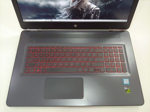 Игровой ноутбук HP Omen 17-w220nr / 17.3" (1920x1080) IPS LED / Intel Core i7-7700HQ (4 (8) ядра по 2.8 - 3.8 GHz) / 16 GB DDR4 / 120 GB SSD+1000 GB HDD / nVidia GeForce GTX 1060, 6 GB GDDR5, 192-bit / WebCam / USB 3.0 / HDMI / MiniDP