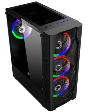 Ігровий ПК 1stPlayer D4 4R1-BK Color LED Black FORSAGE Tower / AMD Ryzen 5 5500 (6 (12) ядер по 3.6 - 4.2 GHz) / 16 GB DDR4 / 480 GB SSD / nVidia GeForce GTX 1660 Super, 6 GB GDDR6, 192-bit