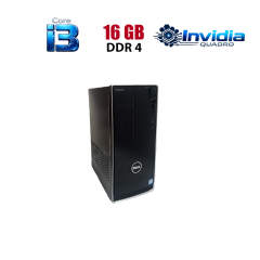 Ігровий ПК Dell Inspirion 3668 Tower / Intel Core i3-7100 (2 (4) ядра по 3.9 GHz) / 16 GB DDR4 / 256 GB SSD / nVidia Quadro K2200, 4 GB GDDR5, 128-bit / Wi-Fi+Bluetooth / DVD / Win 10 Home Lic