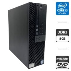 Компьютер Dell OptiPlex 3040 SFF / Intel Core i3-6100 (2 (4) ядра по 3.7 GHz) / 8 GB DDR3 / 500 GB HDD / Intel HD Graphics 530 / DVD-ROM