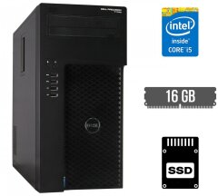 Компьютер Dell Precision T1700 Tower / Intel Core i5-4570 (4 ядра по 3.2 - 3.6 GHz) / 16 GB DDR3 / 120 GB SSD / Intel HD Graphics 4600 / 365W / DVD-ROM / DisplayPort