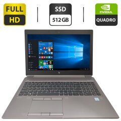 Мобільна робоча станція HP ZBook 15 G6 / 15.6" (1920x1080) IPS / Intel Core i7-9850H (6 (12) ядер по 2.6 - 4.6 GHz) / 32 GB DDR4 / 512 GB SSD / nVidia Quadro T1000, 4 GB GDDR5, 128-bit / WebCam