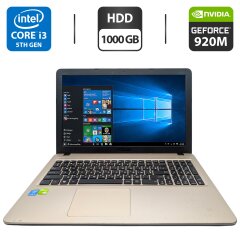 Ноутбук Asus X540 / 15.6" (1366x768) TN / Intel Core i3-5005U (2 (4) ядра по 2.0 GHz) / 8 GB DDR3 / 1000 GB HDD / nVidia GeForce 920M, 2 GB GDDR3, 64-bit / WebCam