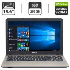 Ноутбук Asus X541U / 15.6" (1366x768) TN / Intel Core i3-6006U (2 (4) ядра по 2.0 GHz) / 8 GB DDR3 / 256 GB SSD / nVidia GeForce 920MX, 2 GB DDR3, 64-bit / WebCam / HDMI