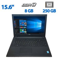 Ноутбук Б-класс Dell Inspiron 15 3000 / 15.6" (1366x768) TN / Intel Core i3-4005U (2 (4) ядра по 1.7 GHz) / 8 GB DDR3 / 250 GB SSD / Intel HD Graphics 4600 / WebCam / HDMI