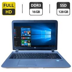 Ноутбук Б-клас HP ProBook 450 G3 / 15.6" (1920x1080) TN / Intel Core i5-6200U (2 (4) ядра по 2.3 - 2.8 GHz) / 16 GB DDR3 / 128 GB SSD / Intel HD Graphics 520 / WebCam