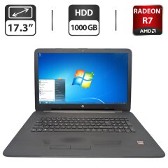 Ноутбук HP 17-y027ng / 17.3" (1600x900) TN / AMD A10-9600P (4 ядра по 2.4 - 3.3 GHz) / 8 GB DDR4 / 1000 GB HDD / AMD Radeon R7 M340, 2 GB GDDR3, 64-bit / WebCam / DVD-ROM