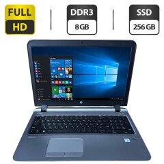 Ноутбук HP ProBook 450 G3 / 15.6" (1920x1080) TN / Intel Core i7-6500U (2 (4) ядра по 2.5 - 3.1 GHz) / 8 GB DDR3 / 256 GB SSD / Intel HD Graphics 520 / WebCam / DVD-ROM