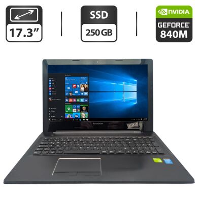 Ноутбук Lenovo Z50-70 / 17.3" (1600x900) TN / Intel Core i5-4210U (2 (4) ядра по 1.7 - 2.7 GHz) / 8 GB DDR3 / 250 GB SSD / nVidia GeForce&nbsp;840M, 2 GB GDDR3, 64-bit / WebCam / DVD-ROM