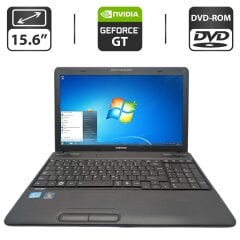 Ноутбук Б-клас Toshiba Satellite C660 / 15.6" (1366x768) TN / Intel Core i5-2430M (2 (4) ядра по 2.4 - 3.0 GHz) / 6 GB DDR3 / 500 GB HDD / nVidia GeForce GT 520M, 1 GB GDDR3, 64-bit / WebCam / DVD-ROM