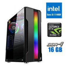 Новый игровой ПК Tower / Intel Core i5-11400F (6 (12) ядер по 2.6 - 4.4 GHz) / 16 GB DDR4 / 500 GB SSD M.2 / nVidia GeForce RTX 3060 Ti, 8 GB GDDR6, 256-bit / 700W