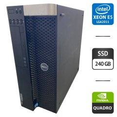 Рабочая станция Б-класс Dell Precision T5810 Workstation Tower / Intel Xeon E5-2697 v3 (14 (28) ядер по 2.6 - 3.5 GHz) / 64 GB DDR4 / 240 GB SSD / nVidia Quadro K4200, 4 GB GDDR5, 256-bit / DVD-ROM