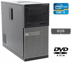 Cистемний блок Dell OptiPlex 790 Tower / Intel Core i3-2120 (2 (4) ядра по 3.3 GHz) / 8 GB DDR3 / no HDD / Intel HD Graphics 2000 / 265W / DVD-ROM / DisplayPort