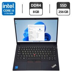 Ультрабук Б-класс Lenovo ThinkPad E14 Gen2 / 14" (1920x1080) IPS / Intel Core i5-1135G7 (4 (8) ядра по 4.2 GHz) / 8 GB DDR4 / 256 GB SSD / Intel Iris Xe Graphics / WebCam / Windows 11 Pro