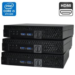 Неттоп Dell OptiPlex 3040 Micro USFF / Intel Core i5-6500T (4 ядра по 2.5 - 3.1 GHz) / 12 GB DDR3 / 750 GB HDD / Intel HD Graphics 530 / Блок живлення / Windows 11 Pro