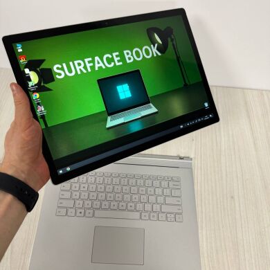 Игровой ультрабук-трансформер Б-класс Microsoft Surface Book 2 / 15.0" (3240x2160) IPS Touch / Intel Core i7-8650U (4 (8) ядра по 1.9 - 4.2 GHz) / 16 GB DDR3 / 512 GB SSD NVMe / nVidia GeForce GTX 1060, 6 GB GDDR5, 192-bit / WebCam Игровой ультрабук-трансформер Б-класс Microsoft Surface Book 2 / 15.0" (3240x2160) IPS Touch / Intel Core i7-8650U (4 (8) ядра по 1.9 - 4.2 GHz) / 16 GB DDR3 / 512 GB SSD NVMe / nVidia GeForce GTX 1060, 6 GB GDDR5, 192-bit / WebCam