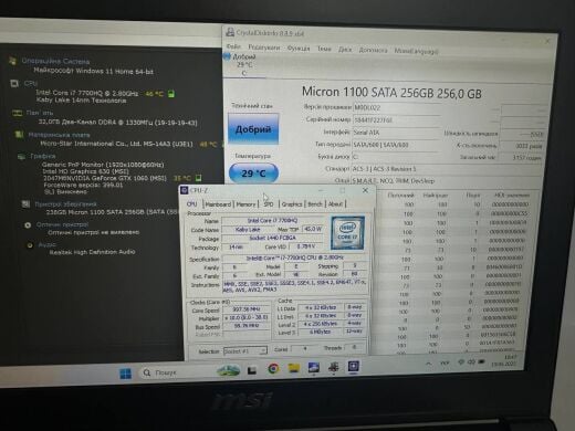Игровой ультрабук Б-класс MSI GS43VR 6RE Phantom Pro / 14.1" (1920x1080) TN / Intel Core i7-7700HQ (4 (8) ядра по 2.8 - 3.8 GHz) / 32 GB DDR4 / 256 GB SSD / nVidia GeForce GTX 1060, 6 GB GDDR5, 192-bit / WebCam / Win 11 Игровой ультрабук Б-класс MSI GS43VR 6RE Phantom Pro / 14.1" (1920x1080) TN / Intel Core i7-7700HQ (4 (8) ядра по 2.8 - 3.8 GHz) / 32 GB DDR4 / 256 GB SSD / nVidia GeForce GTX 1060, 6 GB GDDR5, 192-bit / WebCam / Win 11
