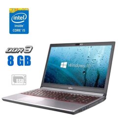 Ноутбук Б-класс Fujitsu LifeBook E754 / 15.6" (1366x768) TN / Intel Core i5-4300M (2 (4) ядра по 2.6 - 3.3 GHz) / 8 GB DDR3 / 256 GB SSD / Intel HD Graphics 4600 / HDMI / WebCam / Win 10 Lic