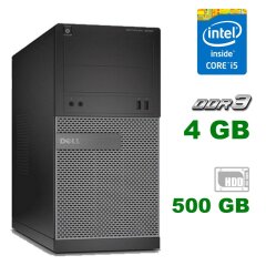 Компьютер Dell OptiPlex 3020 Tower / Intel Core i5-4590 (4 ядра по 3.3 - 3.7 GHz) / 4 GB DDR3 / 500 GB HDD / Intel HD Graphics 4600