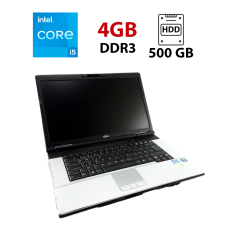 Ноутбук Fujitsu Lifebook E751 / 15.6" (1366x768) TN / Intel Core i5-2410M (2 (4) ядра по 2.3 - 2.9 GHz) / 4 GB DDR3 / 500 GB HDD / Intel HD Graphics 3000 / NoWebCam / Без АКБ