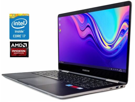 Игровой ультрабук-трансформер Samsung NP940X5N-X02US / 15" (1920x1080) IPS Touch / Intel Core i7-8550U (4 (8) ядра по 1.8 - 4.0 GHz) / 16 GB DDR4 / 256 GB SSD / AMD Radeon 540 Mobile, 2 GB GDDR5, 64-bit / WebCam