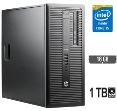 Компьютер HP ProDesk 600 G1 Tower / Intel Core i5-4570 (4 ядра по 3.2 - 3.6 GHz) / 16 GB DDR3 / 1000 GB HDD / Intel HD Graphics 4600 / DVD-ROM / DisplayPort