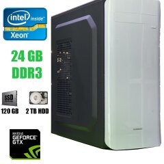 Компьютер GameMax Tower / Intel Xeon E5-2680 V2 (10 (20) ядер по 2.8 - 3.6 GHz) / 32 GB DDR3 / NEW 120 GB SSD+2 TB HDD / GeForce GTX 650 1 GB, GDDR5, 128-bit