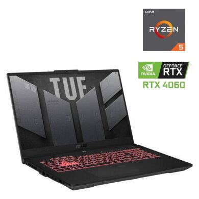 Игровой ноутбук Asus TUF Gaming A15 FA507NV-LP025W / 15.6" (1920x1080) IPS / AMD Ryzen 5 7535HS (6 (12) ядер по 3.3 - 4.55 GHz) / 16 GB DDR5 / 480 GB SSD / nVidia GeForce RTX 4060, 8 GB GDDR6, 128-bit / WebCam