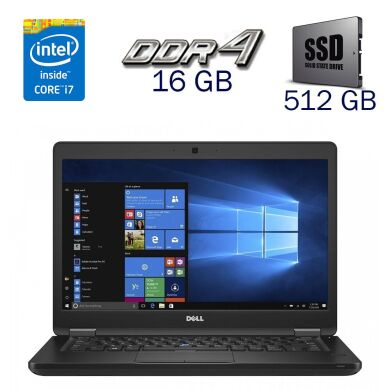 Ігровий ноутбук Б-касс Dell Latitude 5480 / 14" (1366x768) TN / Intel Core i7-6600U (2 (4) ядра по 2.6 - 3.4 GHz) / 16 GB DDR4 / 512 GB SSD / nVidia GeForce 930MX, 2 GB DDR3, 64-bit / WebCam + Бездротова мишка