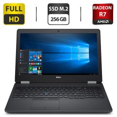 Ігровий ноутбук Б-клас Dell Latitude E5570 / 15.6" (1920x1080) IPS / Intel Core i7-6600U (2 (4) ядра по 2.6 - 3.4 GHz) / 8 GB DDR4 / 256 GB SSD M.2 / AMD Radeon R7 M360, 2 GB GDDR5, 64-bit / WebCam / HDMI