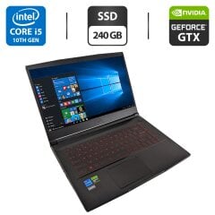Игровой ноутбук MSI Gaming MS-16R5 / 15.6" (1920x1080) IPS / Intel Core i5-10300H (4 (8) ядра по 2.5 - 4.5 GHz) / 16 GB DDR4 / 240 GB SSD / nVidia GeForce GTX 1650, 4 GB GDDR6, 128-bit / WebCam