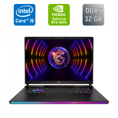 Игровой ноутбук MSI Raider GE78HX / 17" (2560x1600) IPS / Intel Core i9-13950HX (24 (32) ядра по 2.2 - 5.5 GHz) / 32 GB DDR5 / 1000 GB SSD / nVidia GeForce RTX 4070, 8 GB GDDR6, 128-bit / WebCam / Windows 11