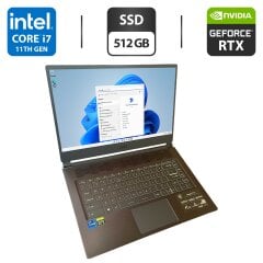 Игровой ноутбук MSI Stealth 15M A11UEK-021US / 15.6" (1920x1080) IPS / Intel Core i7-11375H (4 (8) ядра по 5.0 GHz) / 16 GB DDR4 / 512 GB SSD / nVidia GeForce RTX 3060, 6 GB GDDR6, 192-bit / WebCam
