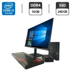 Комплект ПК: неттоп Dell OptiPlex 7050 Micro USFF / Intel Core i5-7500T (4 ядра по 2.7 - 3.3 GHz) / 16 GB DDR4 / 240 GB SSD / Intel HD Graphics 630 + Новый монитор AOC 24B31H / 24" (1920x1080) IPS / Кабели