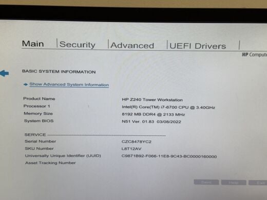 Компьютер Б-класс HP Z240 Workstation Tower / Intel Core i7-6700 (4 (8) ядра по 3.4 - 4.0 GHz) / 8 GB DDR4 / no HDD / Intel HD Graphics 530 / 400W / DVD-ROM / DisplayPort