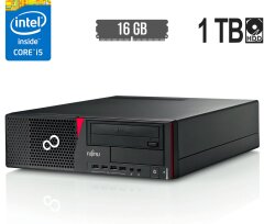 Компьютер Fujitsu Esprimo E720 E90+ SFF / Intel Core i5-4590 (4 ядра по 3.3 - 3.7 GHz) / 16 GB DDR3 / 1000 GB HDD / Intel HD Graphics 4600 / 280W / DVD-RW / DisplayPort
