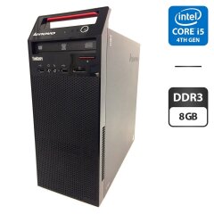 Компьютер Lenovo ThinkCentre E73 Tower / Intel Core i5-4430S (4 ядра по 2.7 - 3.2 GHz) / 8 GB DDR3 / 320 GB HDD / Intel HD Graphics 4600 / DVD-ROM / DisplayPort