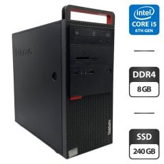Компьютер Lenovo ThinkCentre M800 Tower / Intel Core i5-6500 (4 ядра по 3.2 - 3.6 GHz) / 8 GB DDR4 / 240 GB SSD / Intel HD Graphics 530 / DVD-ROM